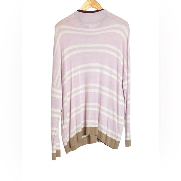NWOT Lou & Grey | Tie Funnel Neck Sweater Striped Pullover Thin - Picture 7 of 10